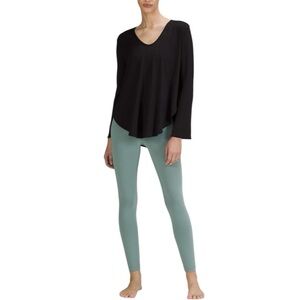 LULULEMON Nulu Relaxed-Fit Yoga Long Sleeve Shirt Black V-Neck Size 6 / 8 ? S31